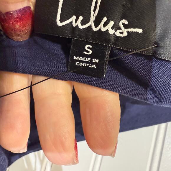 NWT Lulus La Vie en Roses Navy Blue & Red Floral Mini Dress Size S - Picture 12 of 14